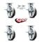Service Caster 8 Inch Kingpinless V Groove Semi Steel Wheel Caster Brakes 2 Swivel Locks, 4PK SCC-KP30S820-VGR-SLB-BSL-2-SLB-2 - alternate 7